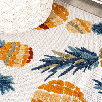 Ananas Bold Pineapple High-low Indoor/outdoor Area Rug